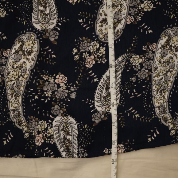 Navy Paisley & Floral pattern Off Shoulder Blouse - Picture 10 of 11